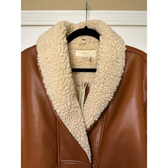 Blank NYC Rainmaker Sherpa Jacket Faux Fur Backing & Trim Size Large NWT Cozy - Picture 3 of 16